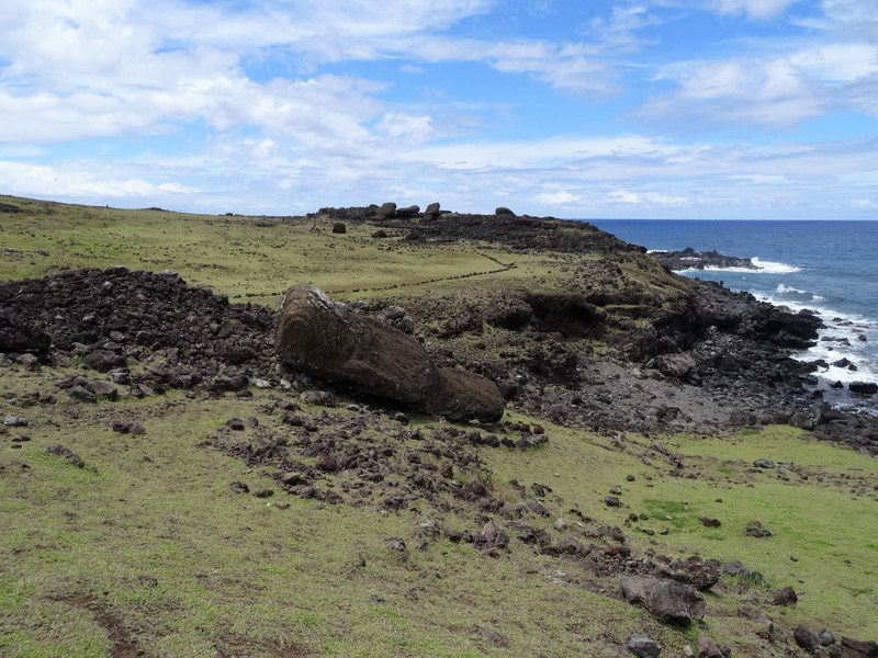 Moai as they were found by the first Europeans to visit Rapa Nui