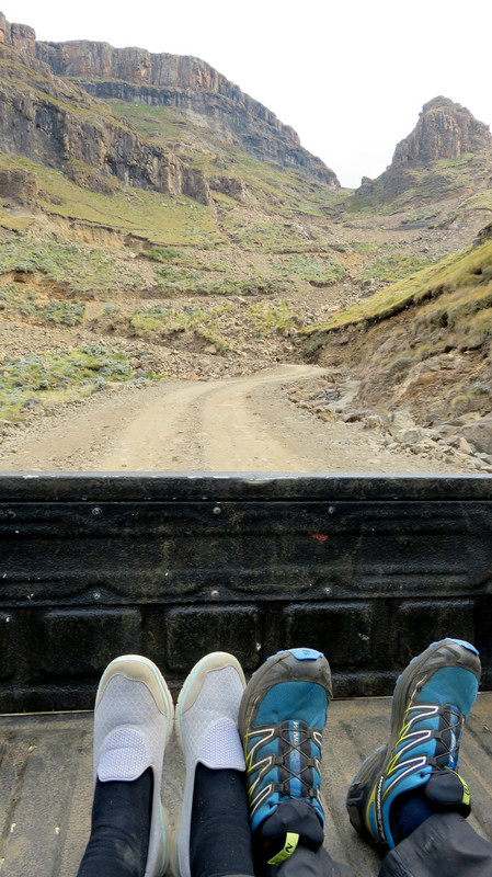 The view of Sani Pass from the back of a bakkie