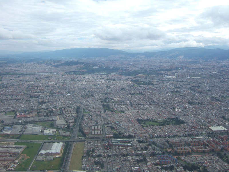 View of Bogotá shortly after take-off