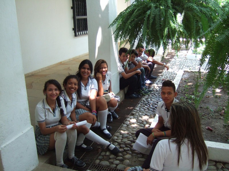 School children visiting Quinta San Pedro