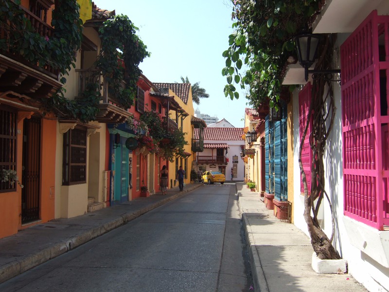Typical street in the historic centre of Cartagena