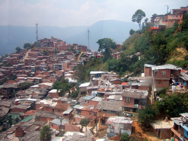 View of Medellín slums from the Metrocable