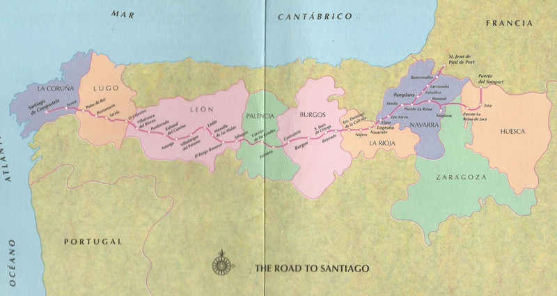 Map of the Camino de Santiago