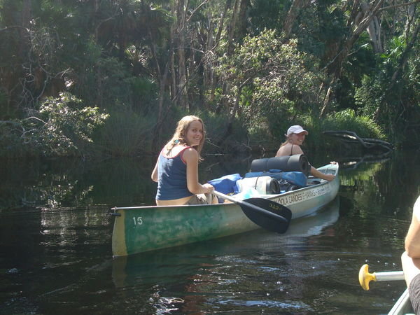Sam and Sam canoeing