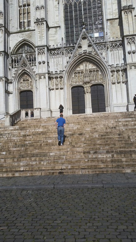Brendan on the cathedral steps.