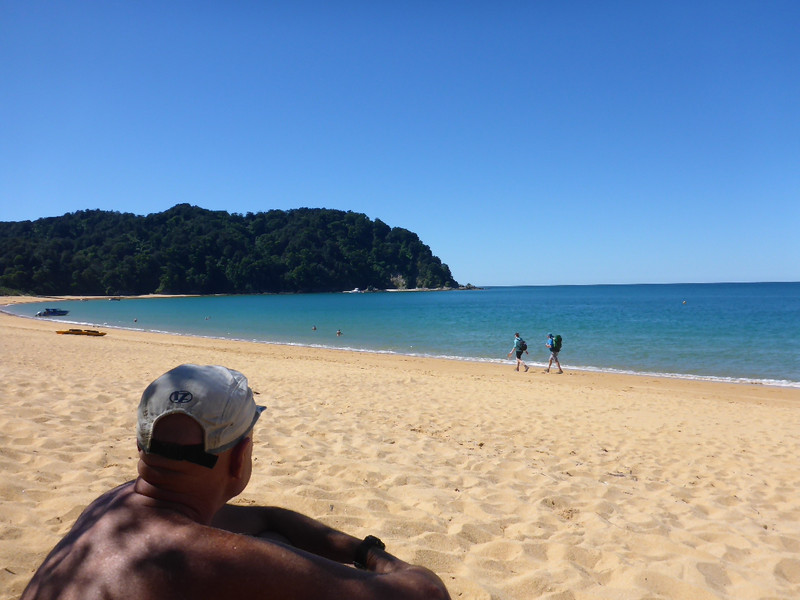 Another hot day for the walkers - Totaranui Beach