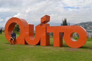 Cool sign in park overlooking Quito