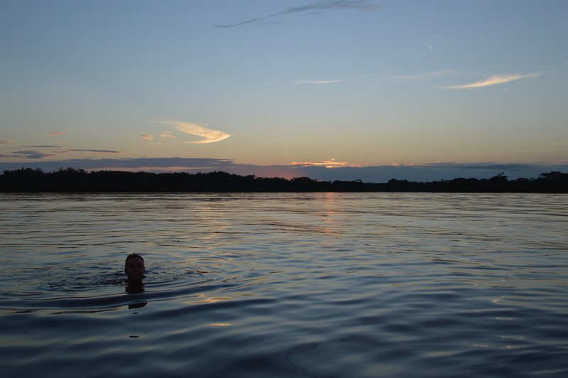 Swimming in the Laguna at sunset