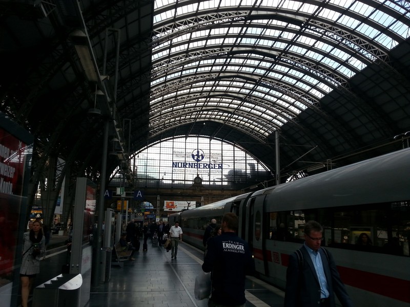 Arriving at Frankfurt train station