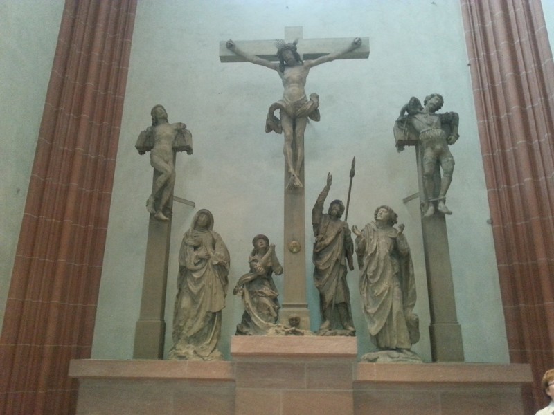 Crucifixion sculpture in St. Bartholomaus