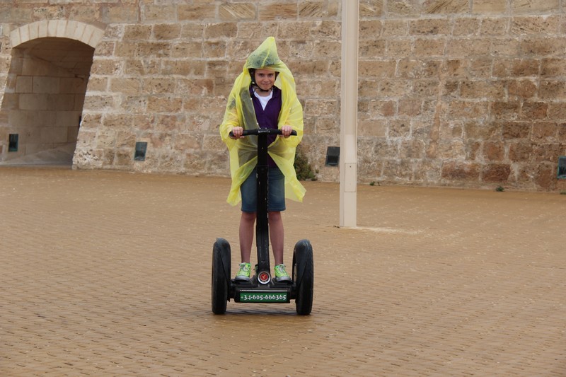 Natural on the Segway even in the rain