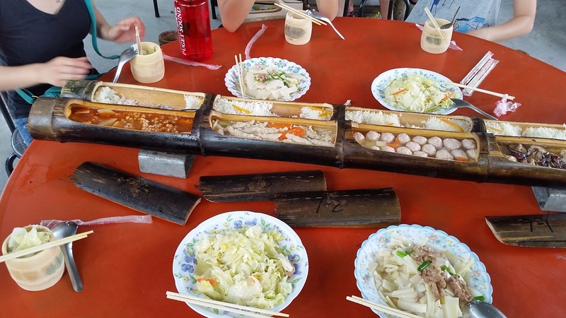 Food cooked in bamboo