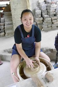 Throwing some pottery