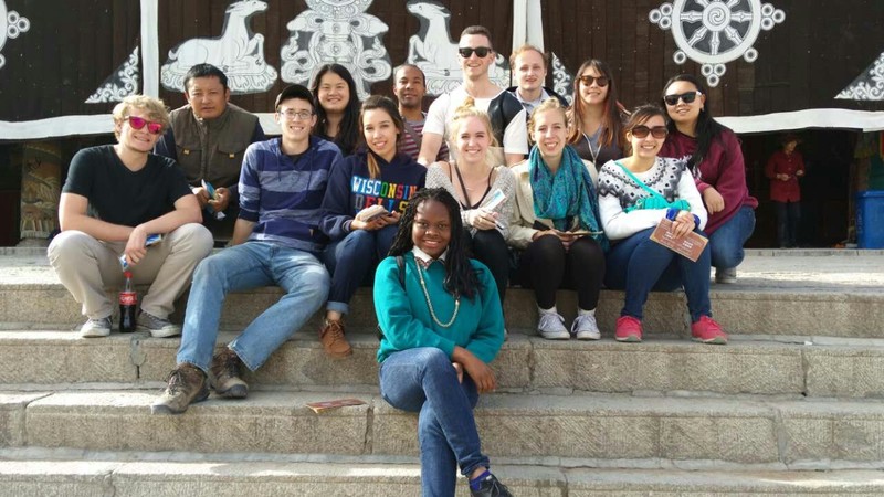 The intensive group at one of the temples