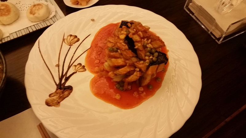 Eggplant in a sweet and sour sauce