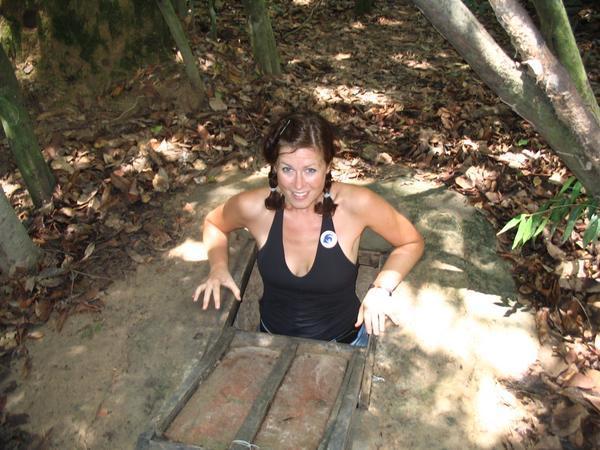 Going down into the Cu Chi Tunnels