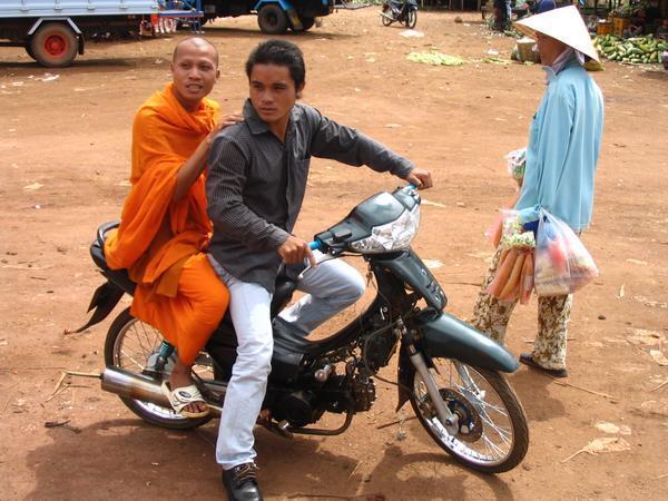 Monk on a motorbike!