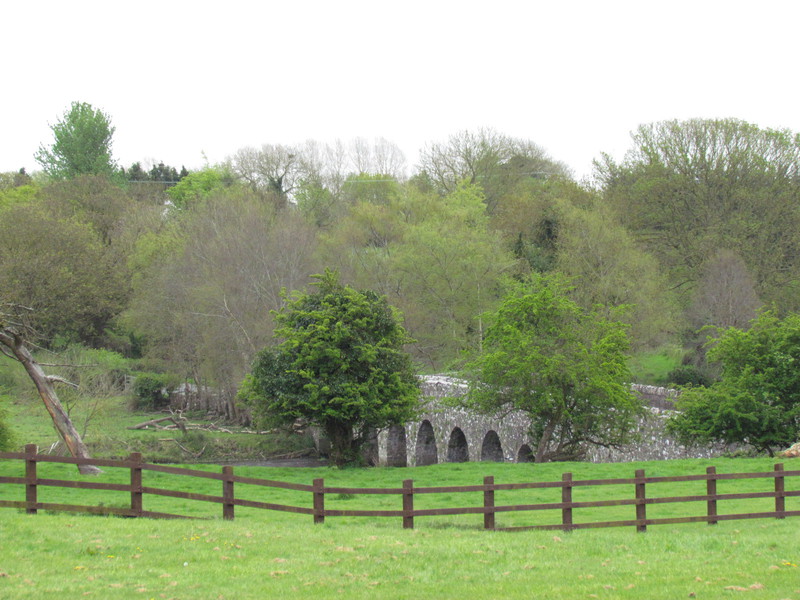 View of stone bridge, walking to Abbey