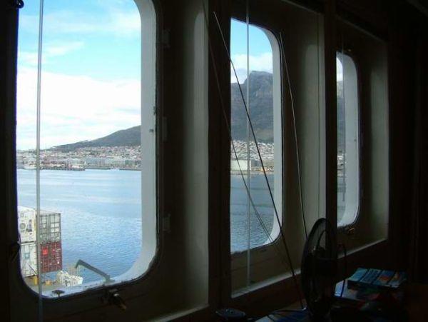 View of Cape Town from my cabin b4 we left