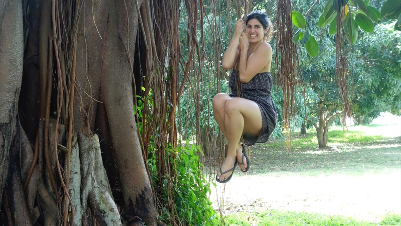 Swinging on Vines at the Botanical Garden in Entebbe