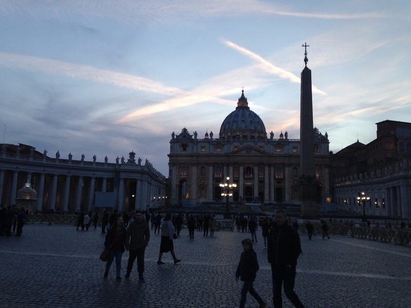 First night seeing St Peters Basilica