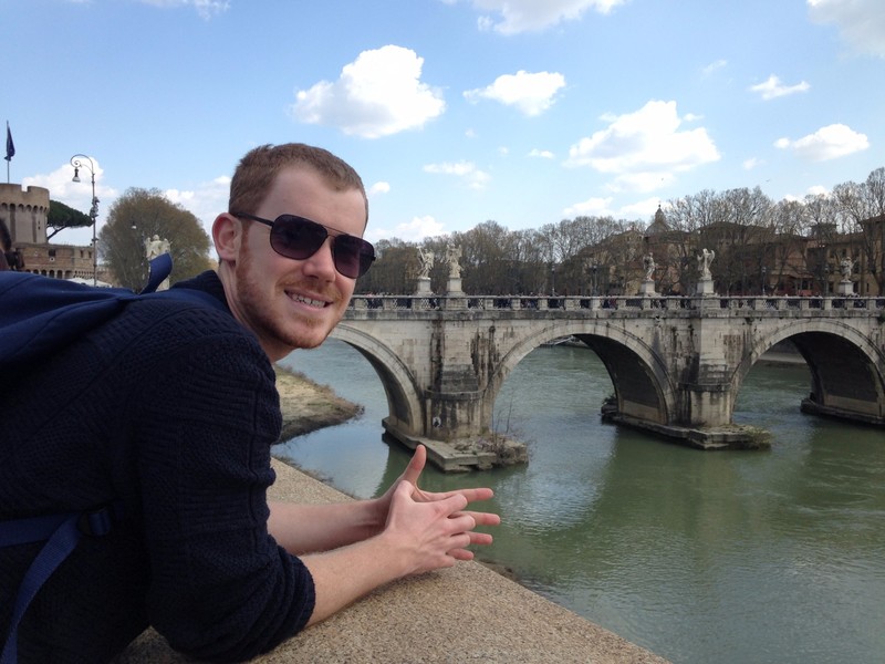 Cute Matt by the bridge of Angels