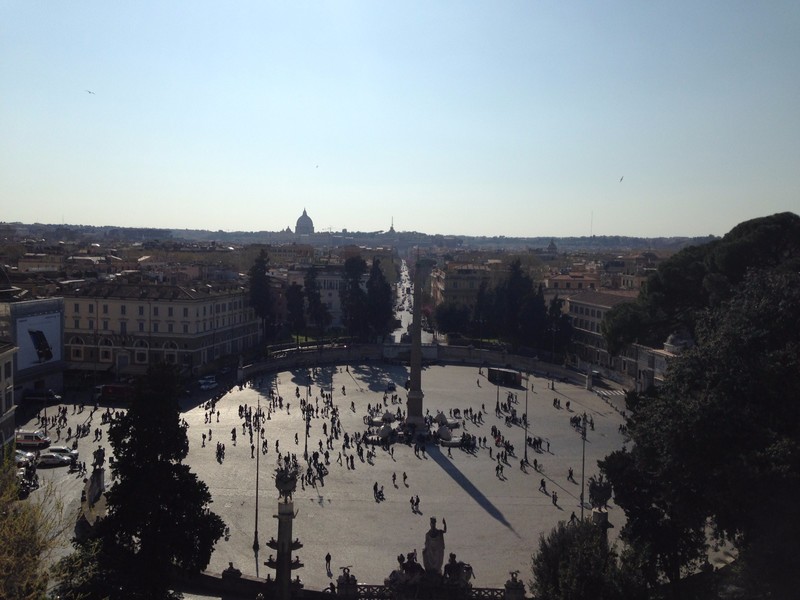 Looking down on Piazza del Popolo