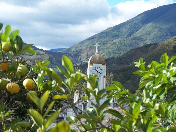 Vilcabamba church from my hotel window