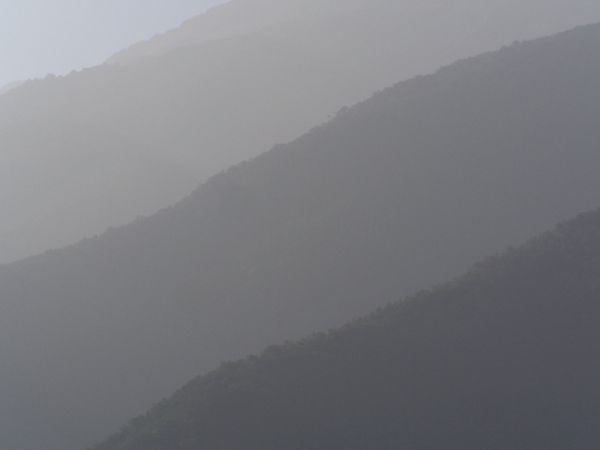 Hazy mountains near Merida