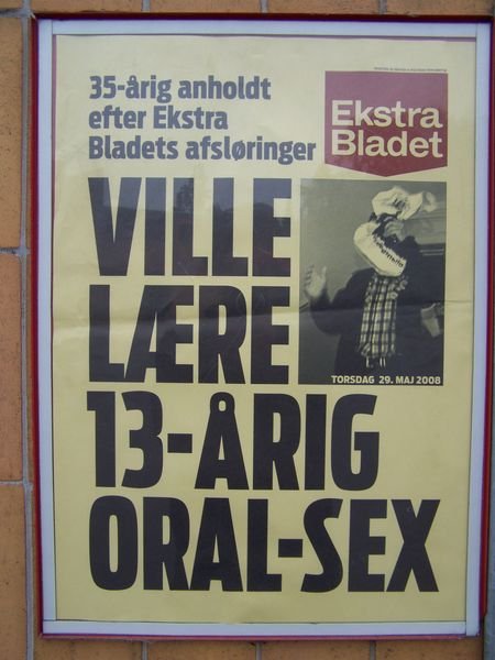 Rødby wasn't interesting at all... this newspaper poster caught my eye though!