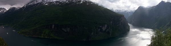 The classic view of Geiranger, 600m up the other side (i cycled of course!)
