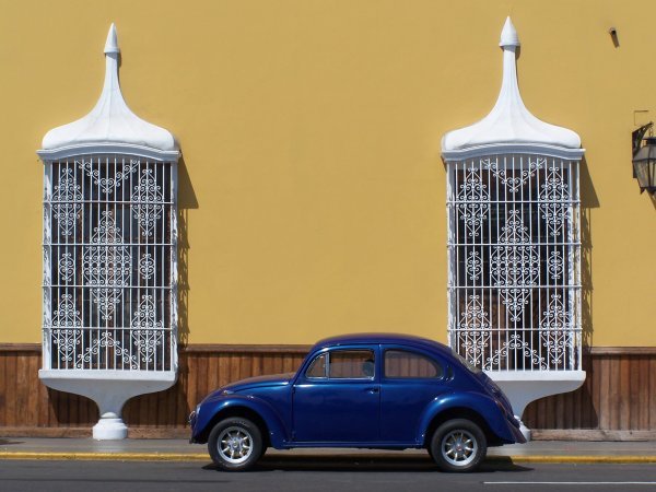 Blue VW Beetle, Peru