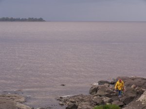 Fisherman, storm, Uruguay