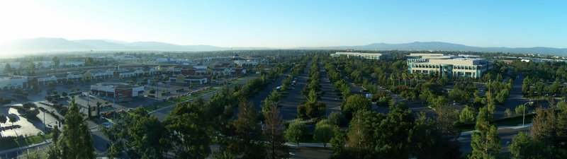 Uninspiring view of a car park in Silicon Valley