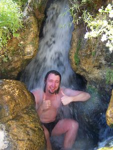 The hot shower at Elk Bend hot spring