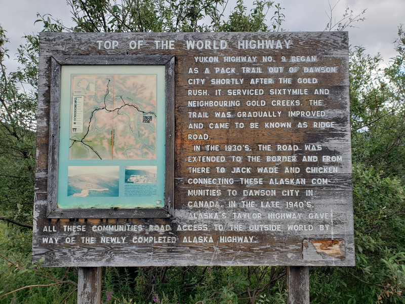 Top of the World Highway History Sign