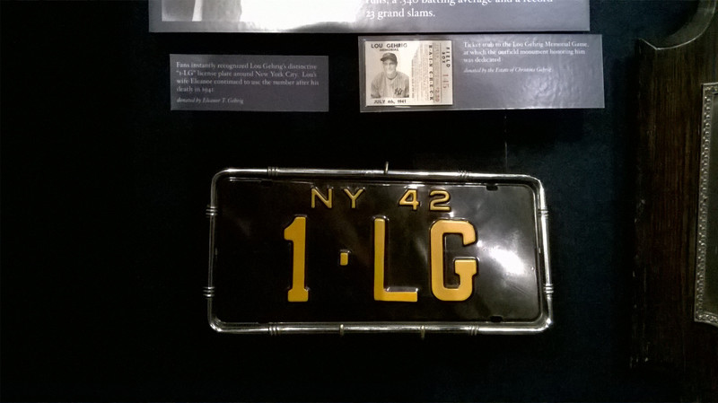Lou Gehrig's License Plate