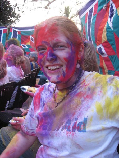 Sarah in Holi colours!