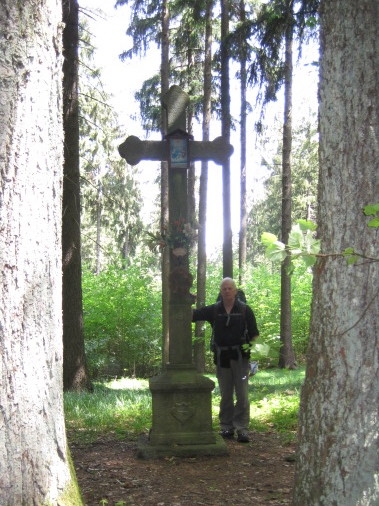 This cross was in the middle of a dense forest with nothing around