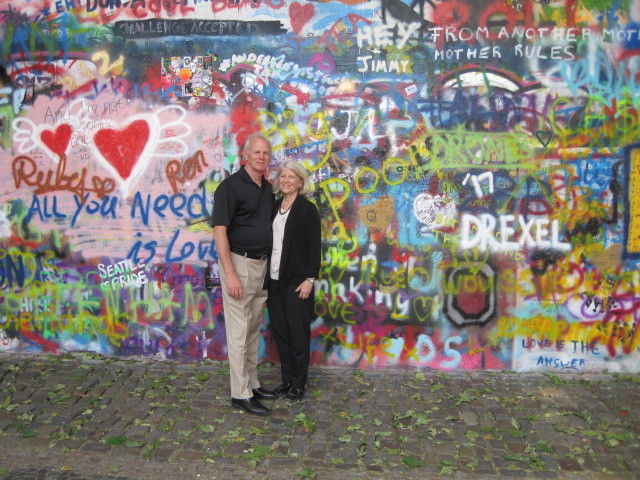 Stopped by the Lenon Wall just to see the graffiti changes since our last visit