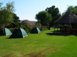 Our first night in tents, at Orange River