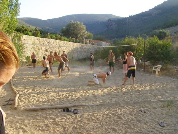 A lively game of Volleyball!