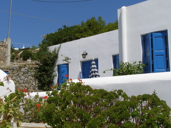 Our studio in Mykonos, in compulsary white and blue ;-)