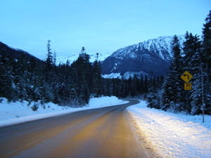 Driving through the Rockies as it got light