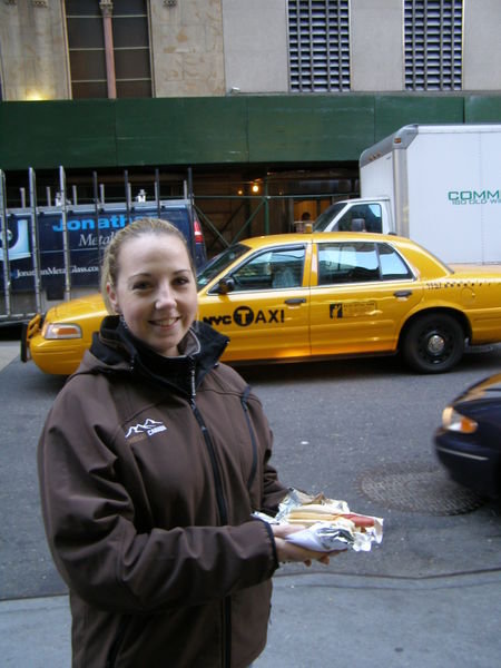 Classic NYC pic - hotdogs and yellow cab!