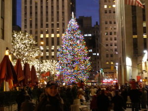 Kristi with another big Christmas tree! (The Rockefeller tree)