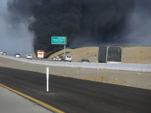 Burning van on the highway... dodgy!