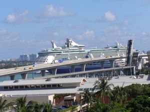 Our ship from our room in Miami