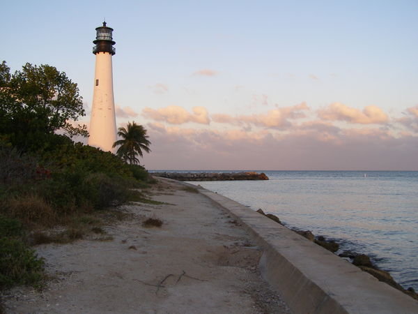 Lighthouse right at the point of Key Biscayne