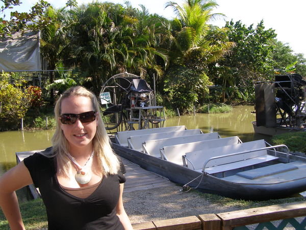 Kristi with our Airboat